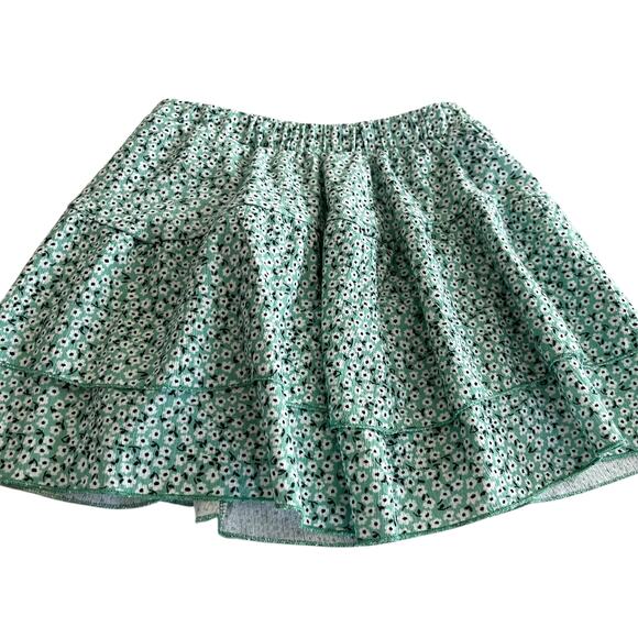 Zara Girls Green Floral A-Line Ruffled Mini Skort Size 13-14 - Picture 2 of 7